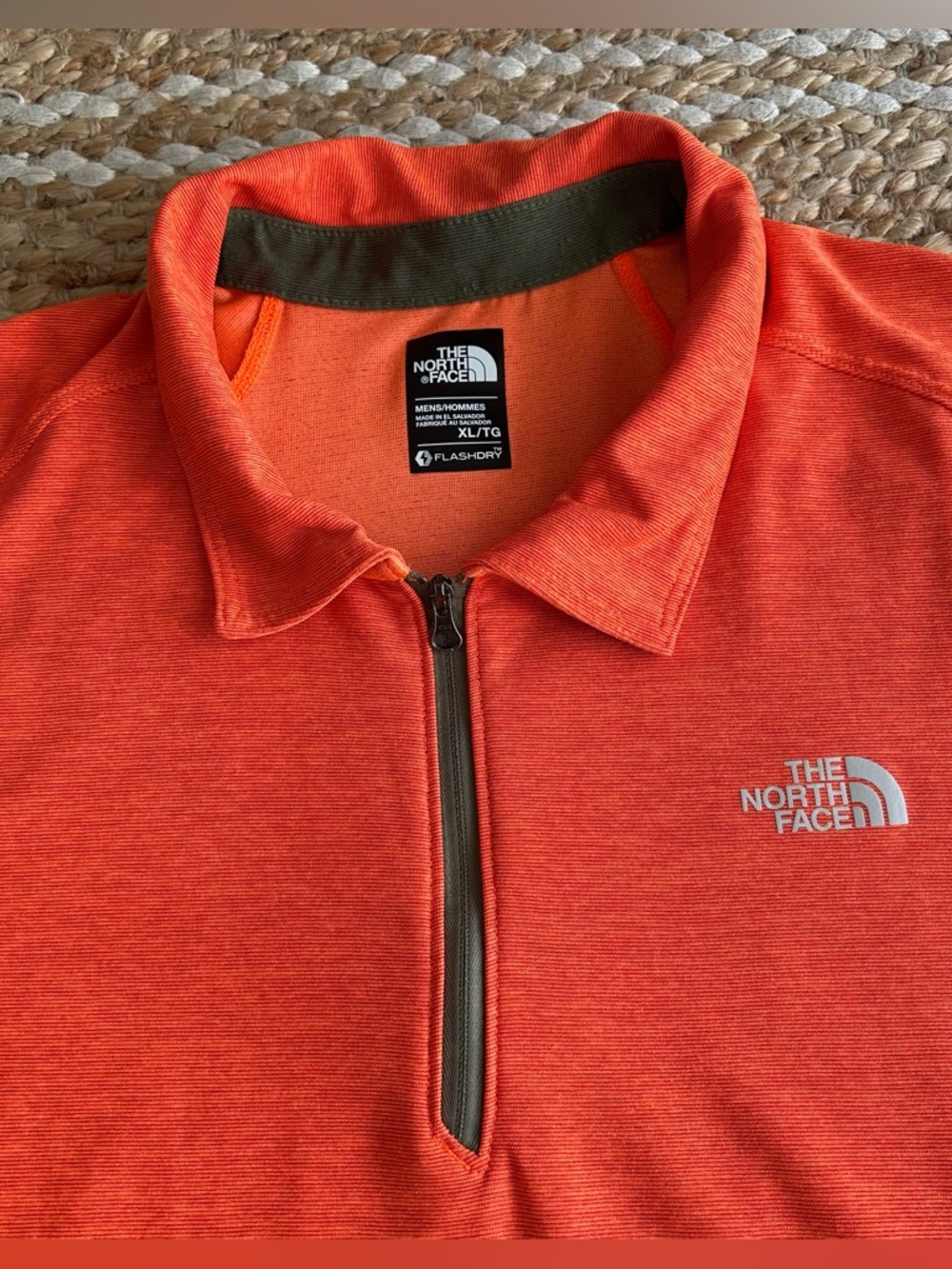 The North Face Quarter Zip Short Sleeve Shirt Orange